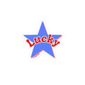 Lucky Star Sticker — Retro Red & Blue Kiss-Cut Vinyl Decal