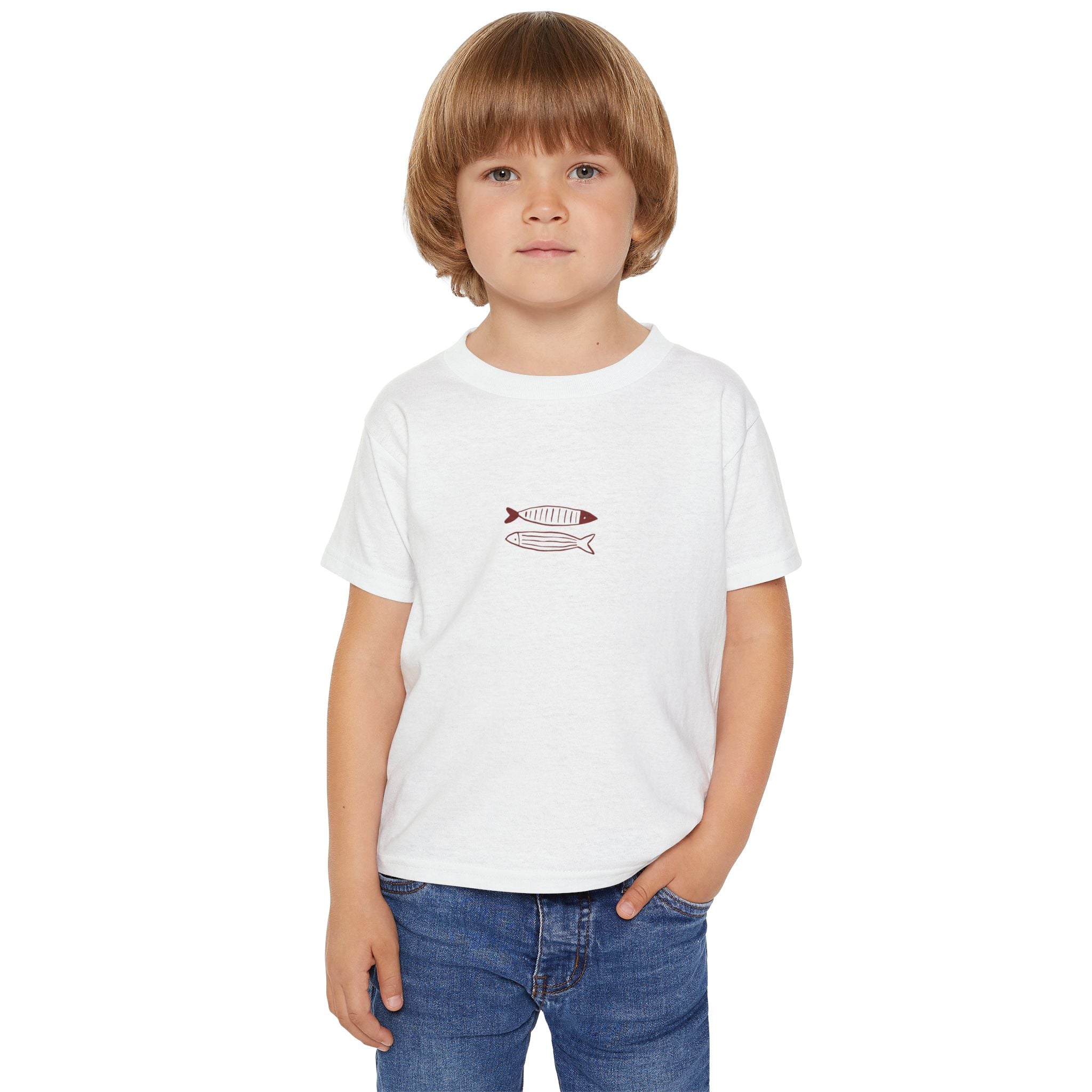 Toddler T-Shirt — Minimalist Fish Graphic Shirt for Kids