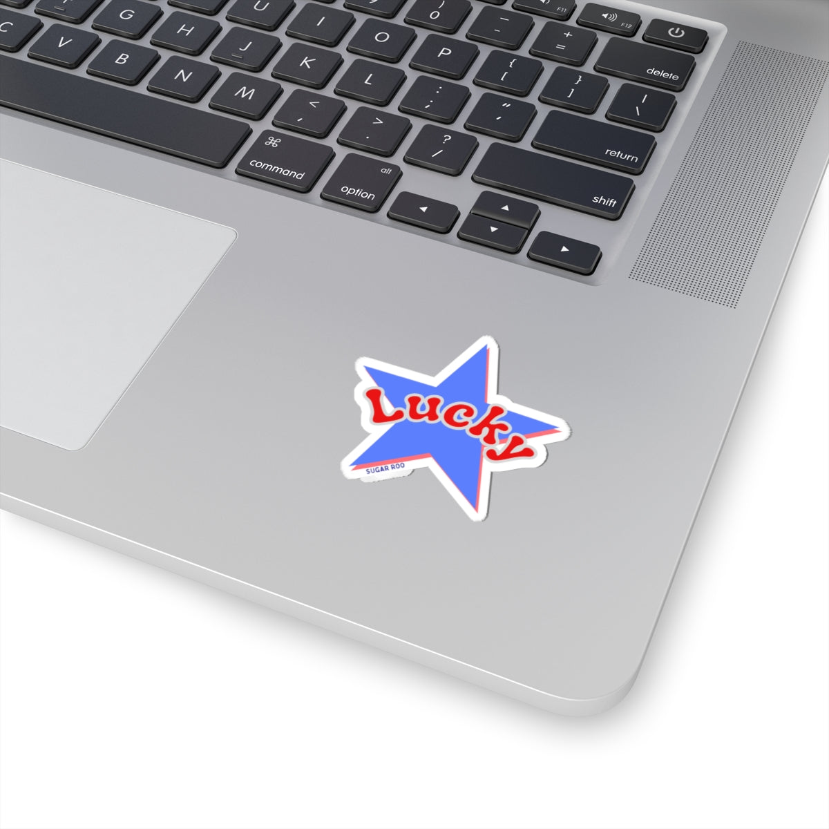 Lucky Star Sticker — Retro Red & Blue Kiss-Cut Vinyl Decal