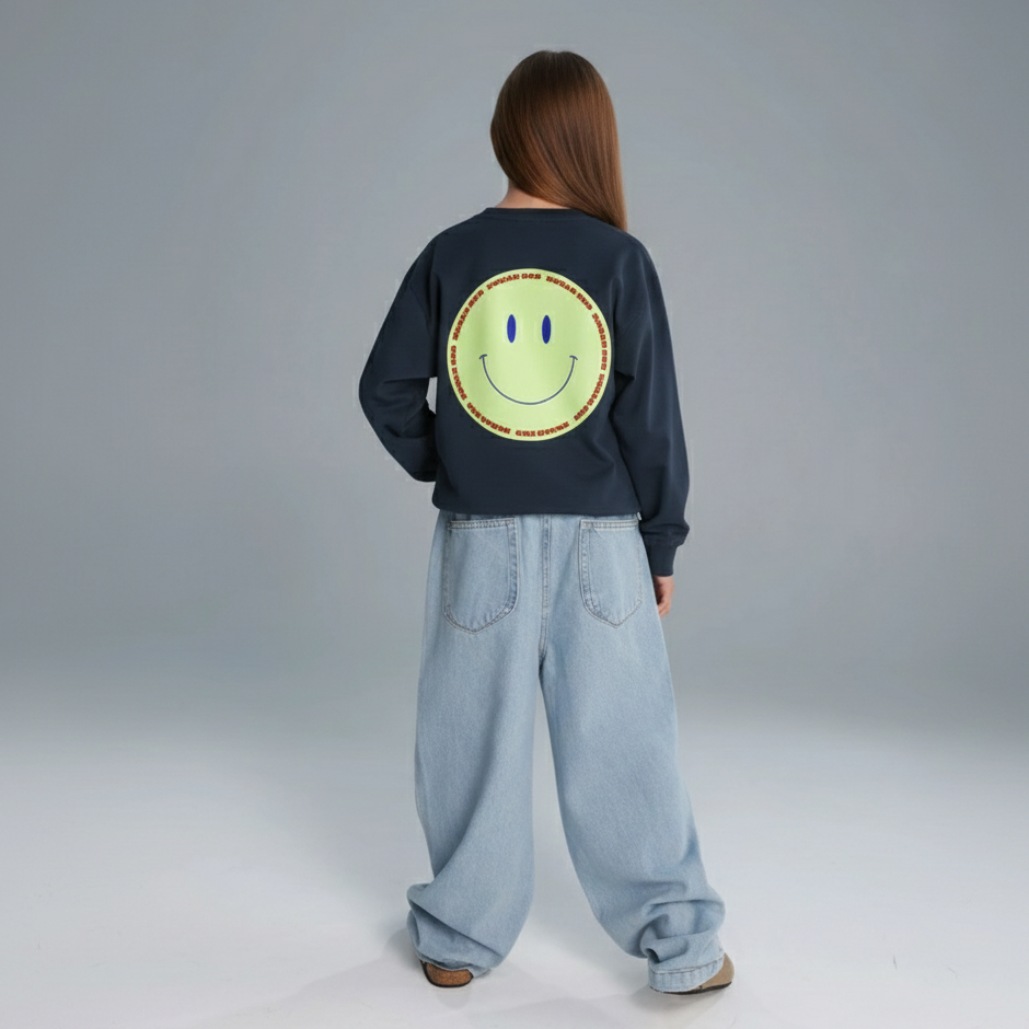 Kids' Smile Cotton Long-Sleeve Tee