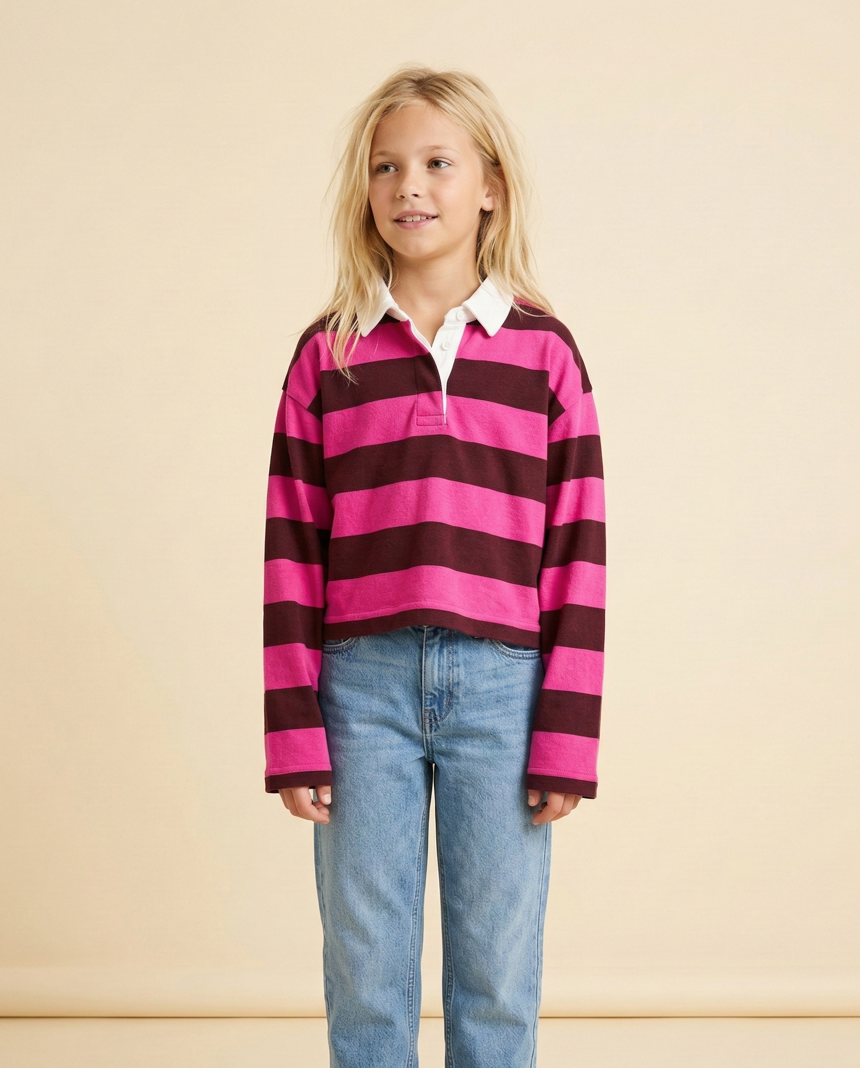 100% Cotton GAP Rugby Polo Long-Sleeve — Kids Large