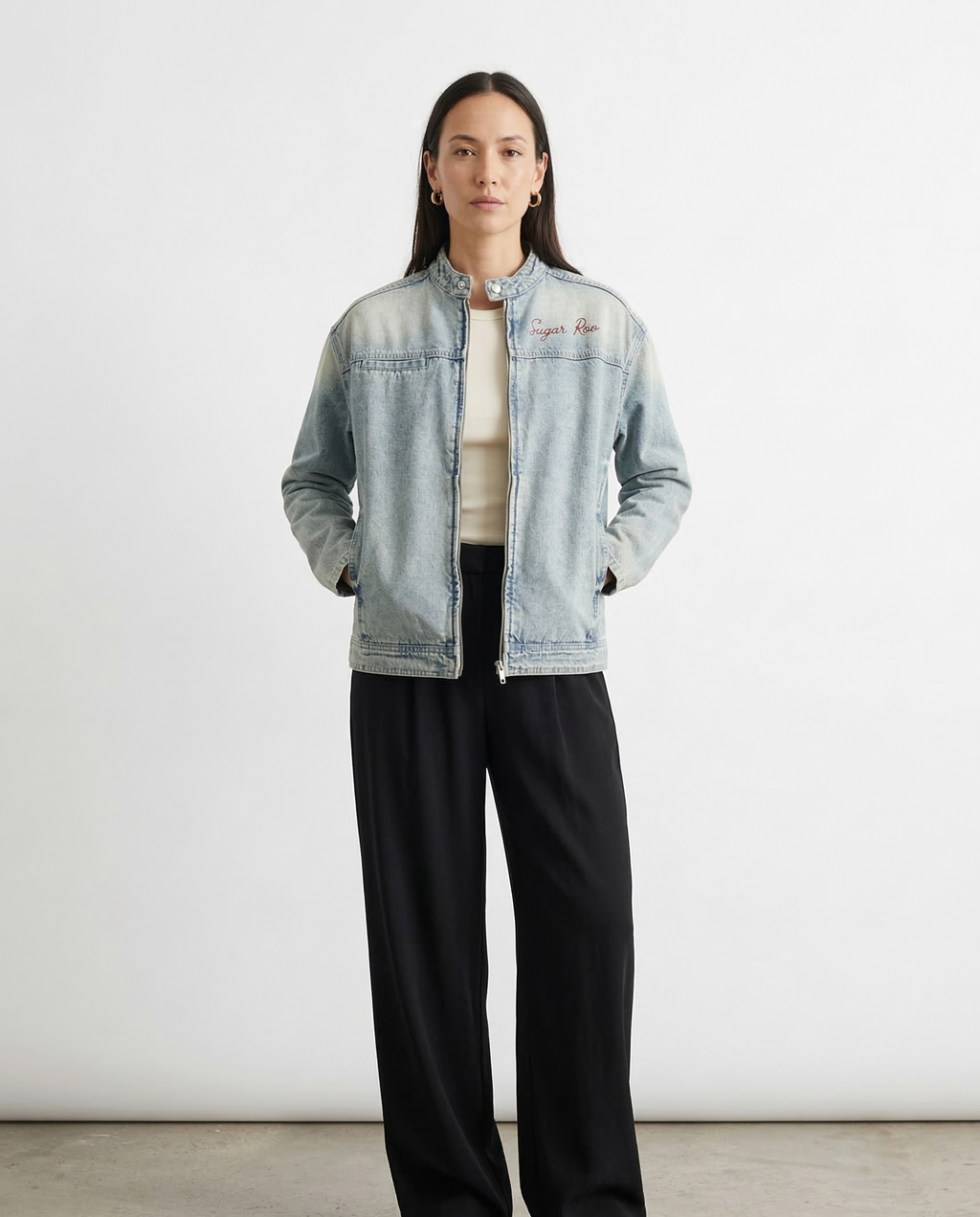 Adults' Vintage Zip Sugar Roo Denim Jacket