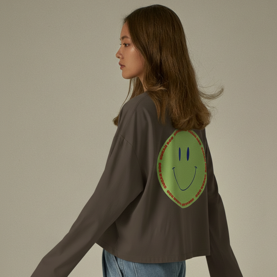 Adults' Smile Cotton Long Sleeve Tee