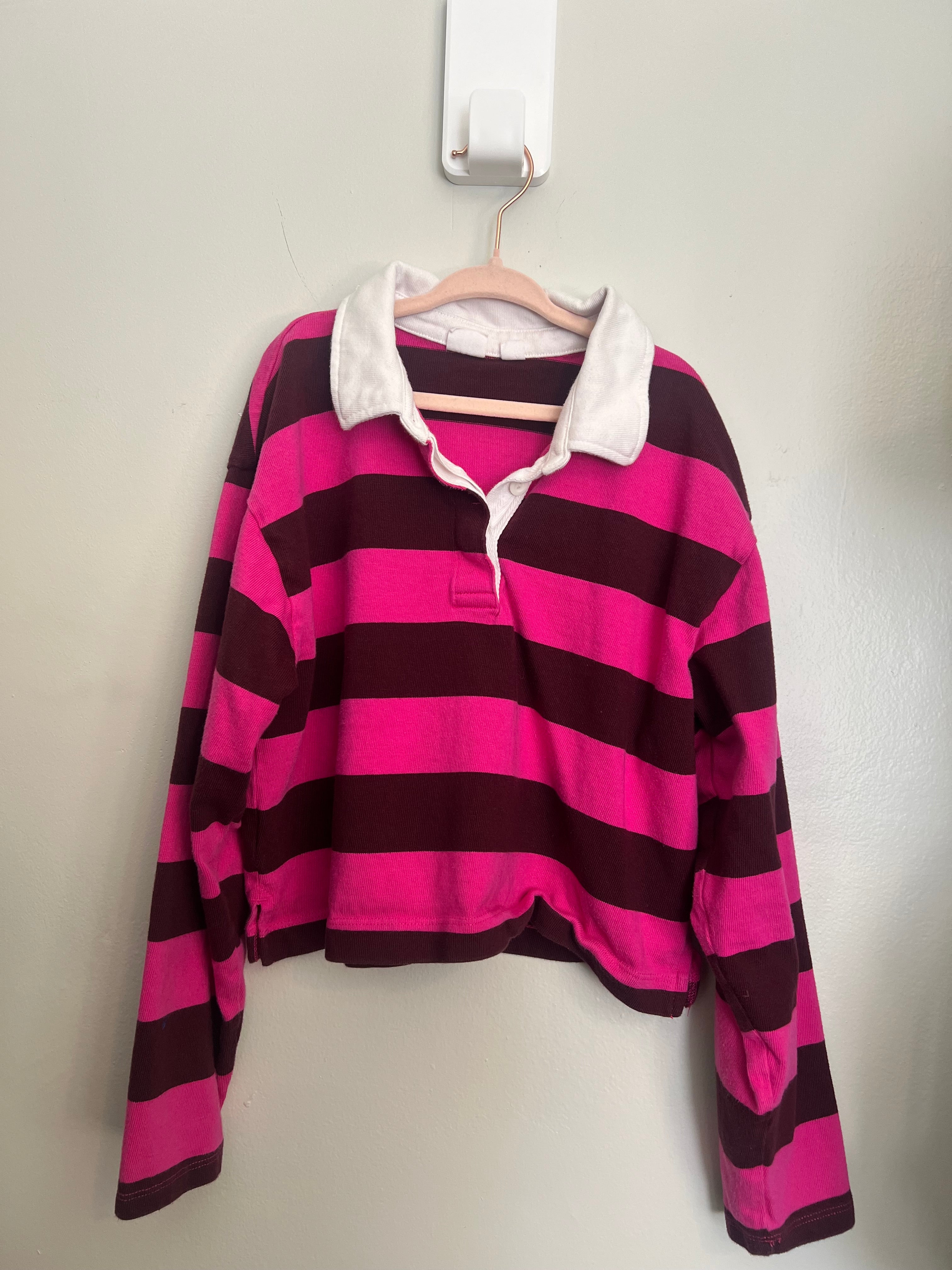 100% Cotton GAP Rugby Polo Long-Sleeve — Kids Large